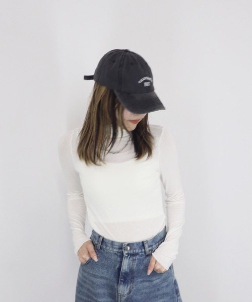 【ZOZO限定】ストレッチタートルトップ 長袖 ハイネック タイト シアー 透け感 シンプル きれいめ 大人カジュアル ノームコア ワンホン グレー ホワイト 白（Tシャツ/カットソー）｜Reurie'（レウリィ）