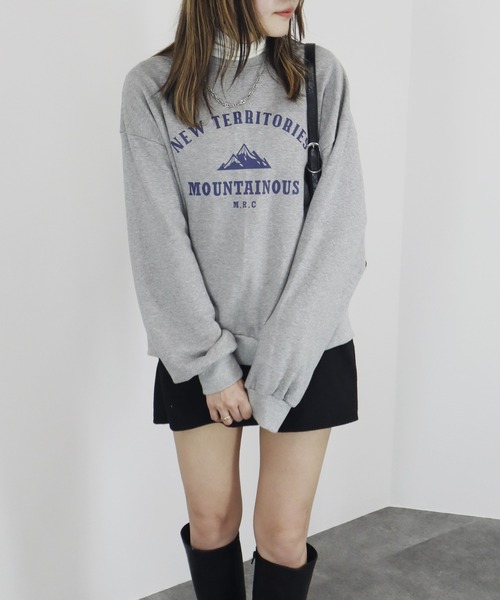 【ZOZO限定】ストレッチタートルトップ 長袖 ハイネック タイト シアー 透け感 シンプル きれいめ 大人カジュアル ノームコア ワンホン グレー ホワイト 白（Tシャツ/カットソー）｜Reurie'（レウリィ）