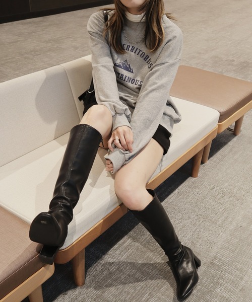 【ZOZO限定】ストレッチタートルトップ 長袖 ハイネック タイト シアー 透け感 シンプル きれいめ 大人カジュアル ノームコア ワンホン グレー ホワイト 白（Tシャツ/カットソー）｜Reurie'（レウリィ）