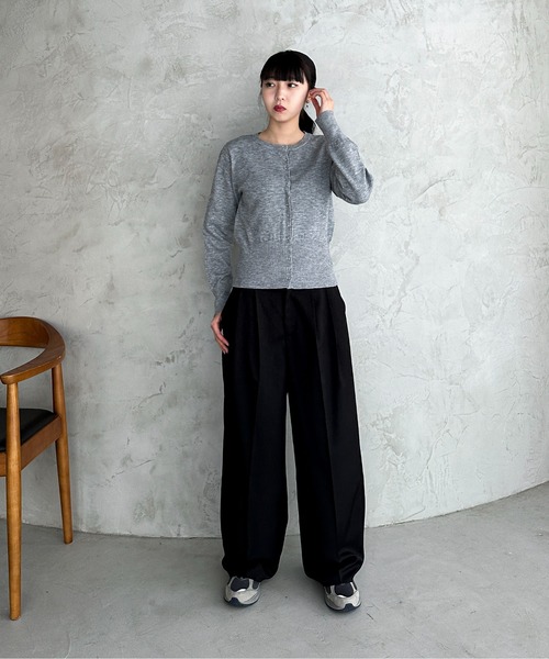 セール】【ハンドウォッシャブル】メニーボタンコンパクトカーディガン