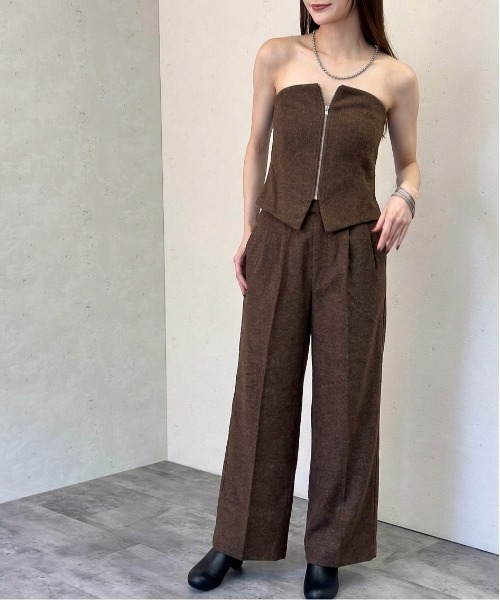 Per sist ence(パーシエンス)の「ウールライクベアトップオールインワン(その他パンツ・レディース・チャコールグレー/ブラウン/ブラック・FREE)」の3枚目の写真