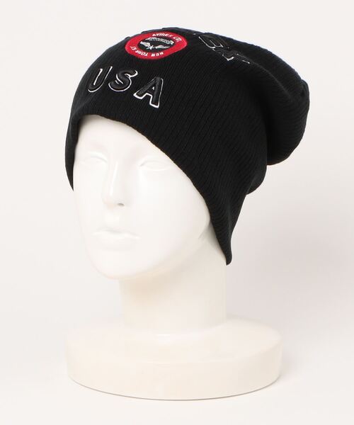 AVIREX（アヴィレックス）の「【AVIREX】ロングアクリルニットワッチ（ニットキャップ/ビーニー・メンズ・ブラック/チャコールグレー/カーキ・FREE）」の8枚目の写真