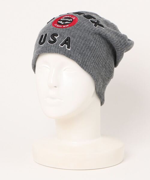 AVIREX（アヴィレックス）の「【AVIREX】ロングアクリルニットワッチ（ニットキャップ/ビーニー・メンズ・ブラック/チャコールグレー/カーキ・FREE）」の6枚目の写真