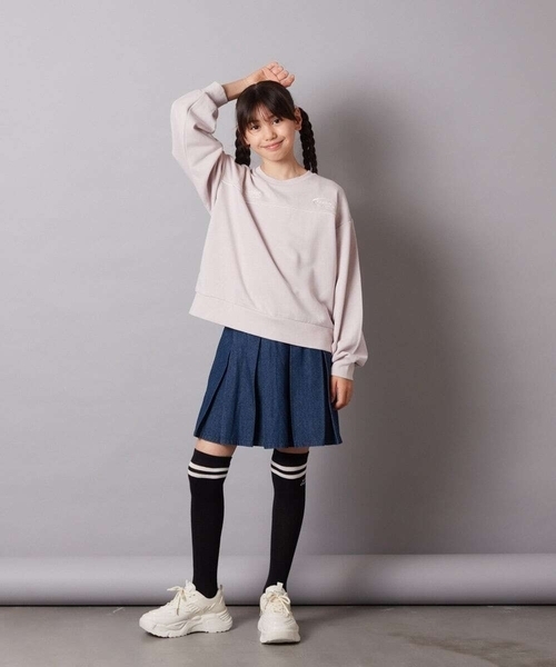 a.v.v（アーヴェヴェ）の「[140-150]ベルト付きプリーツスカパン（その他パンツ・キッズ・ベージュ/ブルー/ブラック・140/150）」の8枚目の写真