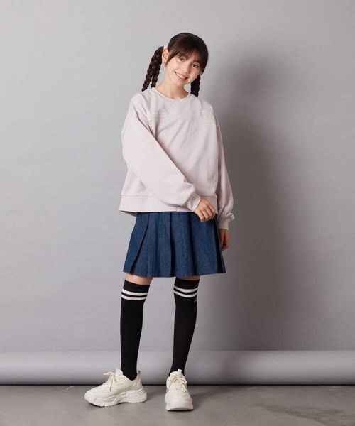 a.v.v（アーヴェヴェ）の「[140-150]ベルト付きプリーツスカパン（その他パンツ・キッズ・ベージュ/ブルー/ブラック・140/150）」の9枚目の写真