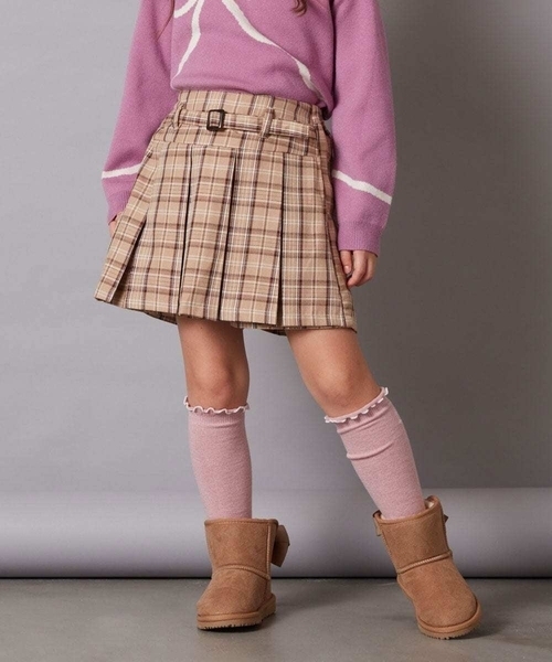 a.v.v（アーヴェヴェ）の「[140-150]ベルト付きプリーツスカパン（その他パンツ・キッズ・ベージュ/ブルー/ブラック・140/150）」の18枚目の写真