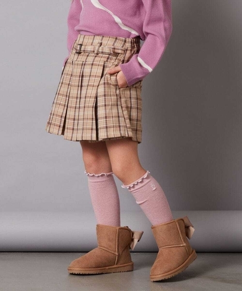 a.v.v（アーヴェヴェ）の「[140-150]ベルト付きプリーツスカパン（その他パンツ・キッズ・ベージュ/ブルー/ブラック・140/150）」の19枚目の写真