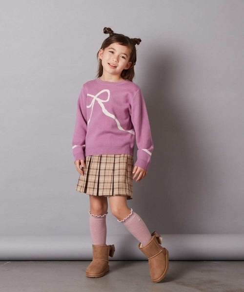 a.v.v（アーヴェヴェ）の「[140-150]ベルト付きプリーツスカパン（その他パンツ・キッズ・ベージュ/ブルー/ブラック・140/150）」の22枚目の写真