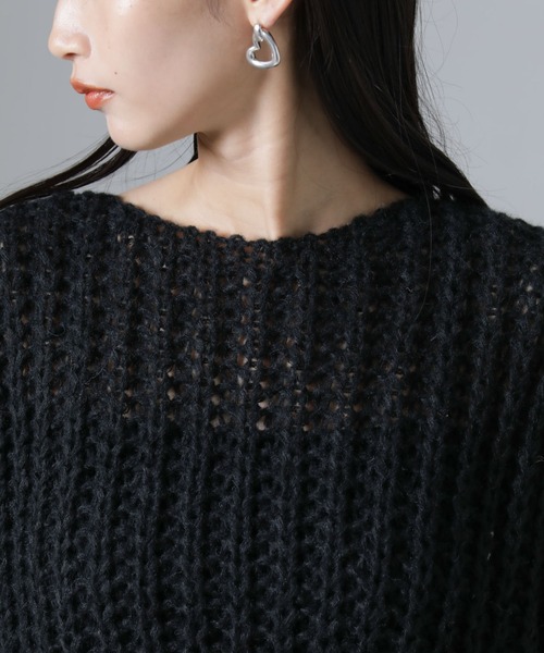 新品☆ANAYI ウールモヘヤ　ケーブルニットプルオーバー／23区、ロペ セール】 レーシー切替プルオーバー （ニット・セーター