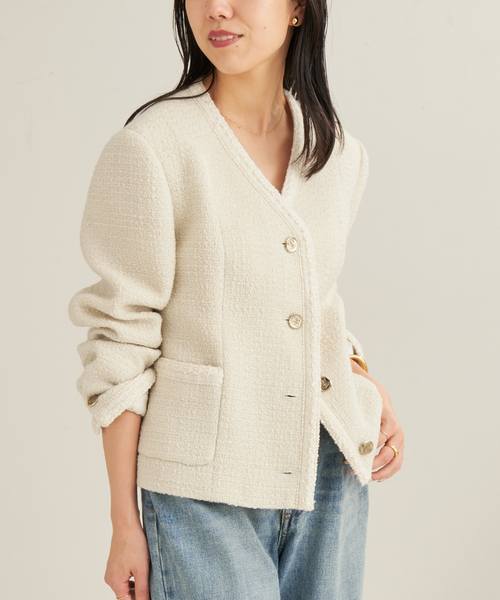 plage(プラージュ)の「Tweed ジャケット(その他アウター・レディース・ブラック/ホワイト・36/38)」の1枚目の写真