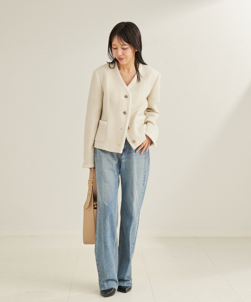 plage(プラージュ)の「Tweed ジャケット(その他アウター・レディース・ブラック/ホワイト・36/38)」の4枚目の写真