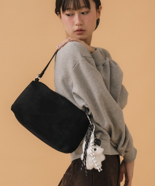 セール】ワンハンドルスエードショルダーバッグ / 秋 スウェード