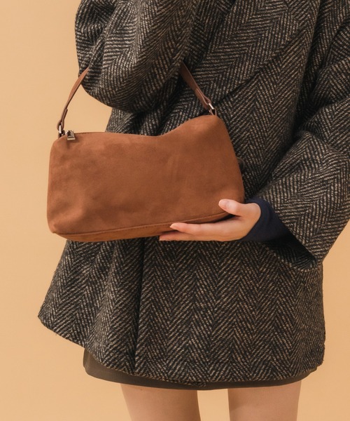 セール】ワンハンドルスエードショルダーバッグ / 秋 スウェード