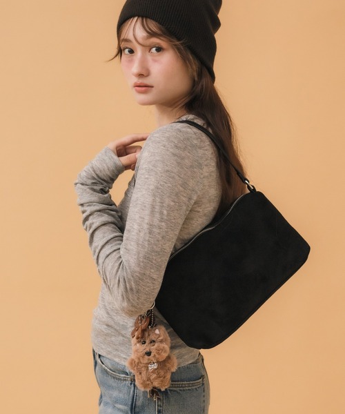 セール】ワンハンドルスエードショルダーバッグ / 秋 スウェード