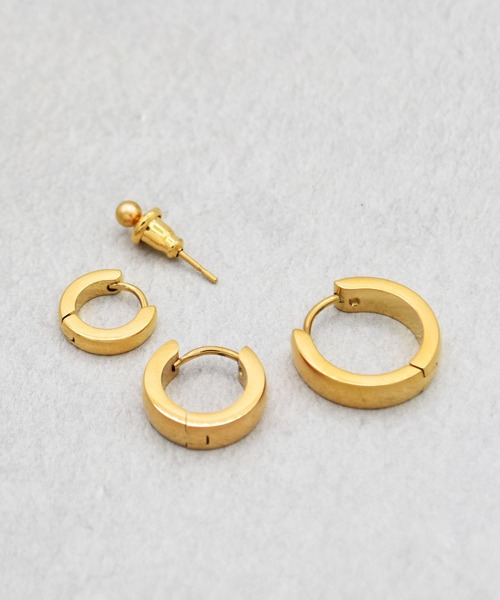 Diliraba（ディリラバ）の「【Diliraba】サージカルステンレス フープピアス4点セット D（ピアス（両耳用）・レディース・シルバー/ゴールド・FREE）」の6枚目の写真