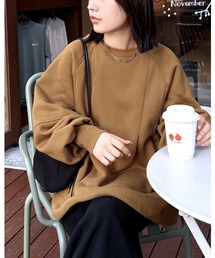 裏起毛タックAラインスウェットプルオーバー