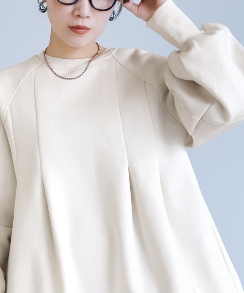 セール】裏起毛タックAラインスウェットプルオーバー（スウェット