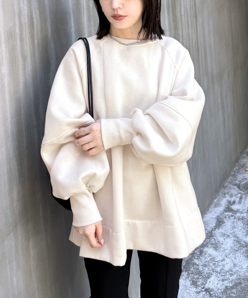 セール】裏起毛タックAラインスウェットプルオーバー（スウェット