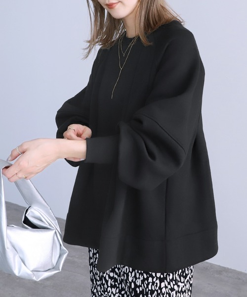 reca(レカ)の「裏起毛タックAラインスウェットプルオーバー(スウェット・レディース・キナリ/ブラック/オリーブ/トップグレー/キャメル・FREE)」の16枚目の写真