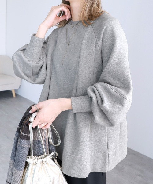 reca(レカ)の「裏起毛タックAラインスウェットプルオーバー(スウェット・レディース・キナリ/ブラック/オリーブ/トップグレー/キャメル・FREE)」の18枚目の写真