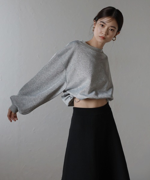 drawstring shiny sweat / ドロストラメスウェット