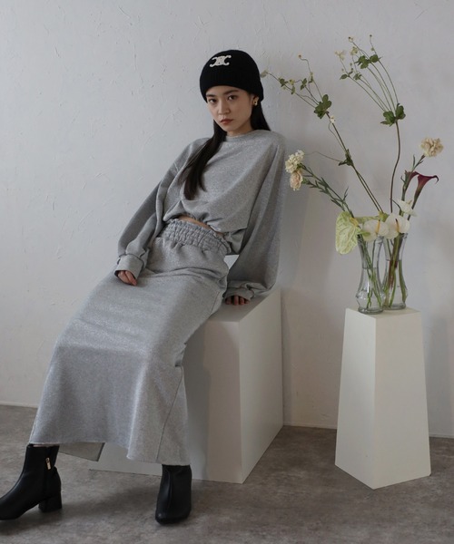 トレーナー スウェット drawstring shiny sweat / ドロストラメスウェット レディース セール】drawstring shiny sweat / ドロストラメスウェット