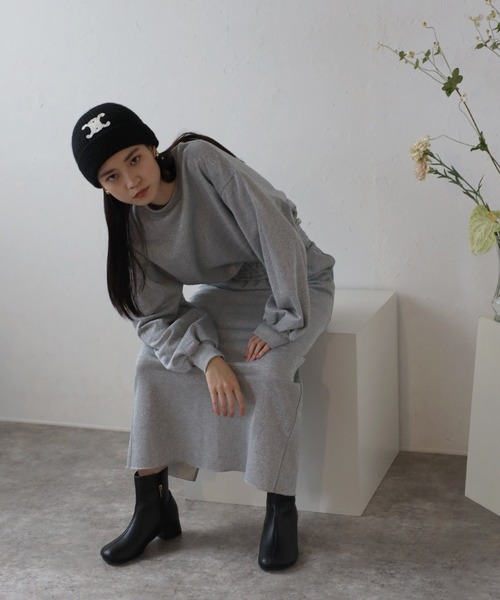 セール】drawstring shiny sweat / ドロストラメスウェット