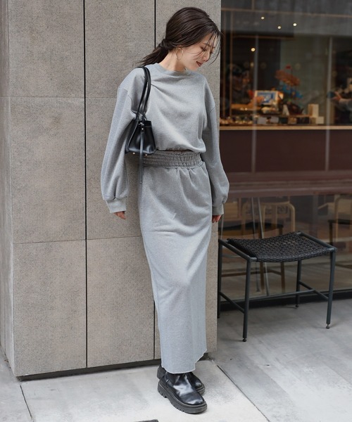 トレーナー スウェット drawstring shiny sweat / ドロストラメスウェット レディース セール】drawstring shiny sweat / ドロストラメスウェット