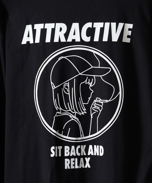MODISH GAZE(モディシュガゼ)の「MODISH GAZE スモーキングガール SIT BACK AND RELAX ロンT(Tシャツ/カットソー・メンズ・ブラック・XL/L)」の12枚目の写真