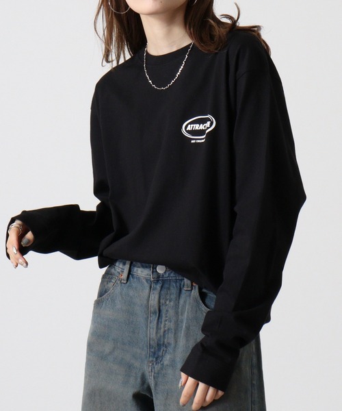 MODISH GAZE(モディシュガゼ)の「MODISH GAZE スモーキングガール SIT BACK AND RELAX ロンT(Tシャツ/カットソー・メンズ・ブラック・XL/L)」の4枚目の写真