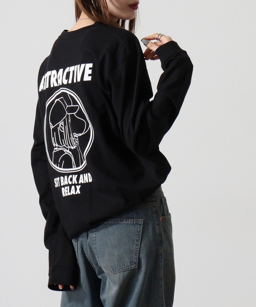 MODISH GAZE(モディシュガゼ)の「MODISH GAZE スモーキングガール SIT BACK AND RELAX ロンT(Tシャツ/カットソー・メンズ・ブラック・XL/L)」の7枚目の写真