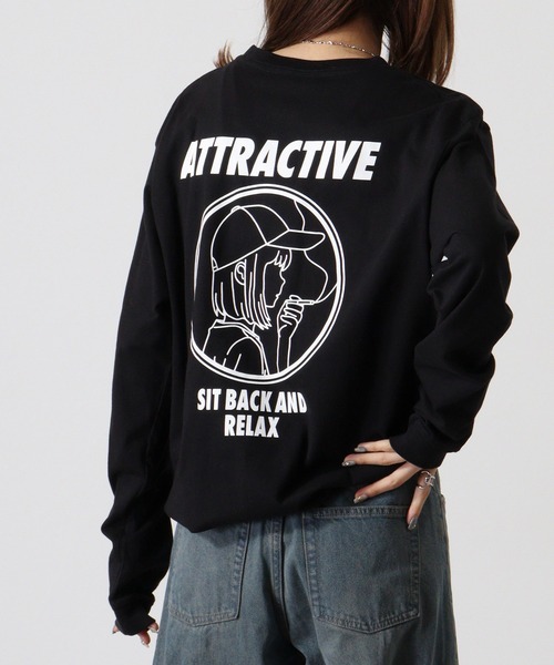 MODISH GAZE(モディシュガゼ)の「MODISH GAZE スモーキングガール SIT BACK AND RELAX ロンT(Tシャツ/カットソー・メンズ・ブラック・XL/L)」の6枚目の写真