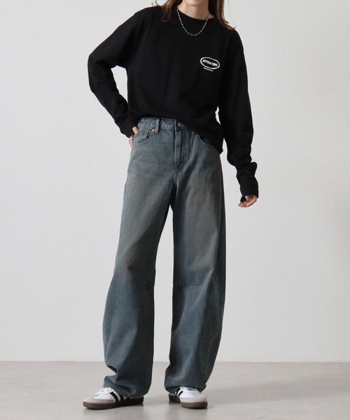 MODISH GAZE(モディシュガゼ)の「MODISH GAZE スモーキングガール SIT BACK AND RELAX ロンT(Tシャツ/カットソー・メンズ・ブラック・XL/L)」の2枚目の写真