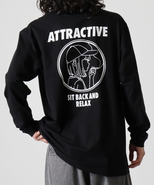 MODISH GAZE(モディシュガゼ)の「MODISH GAZE スモーキングガール SIT BACK AND RELAX ロンT(Tシャツ/カットソー・メンズ・ブラック・XL/L)」の16枚目の写真