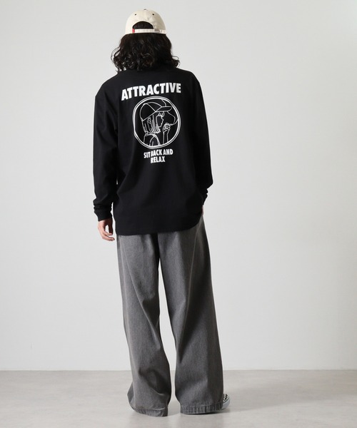MODISH GAZE(モディシュガゼ)の「MODISH GAZE スモーキングガール SIT BACK AND RELAX ロンT(Tシャツ/カットソー・メンズ・ブラック・XL/L)」の18枚目の写真