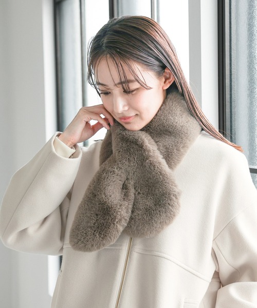 GLOBAL WORK(グローバルワーク)の「洗えるフェイクファーティペット/147066(マフラー・レディース・アイボリー/グレイッシュベージュ/ベージュ系3/グレー/グレー系6/アイボリー系6/ベージュ・ONE SIZE)」の10枚目の写真