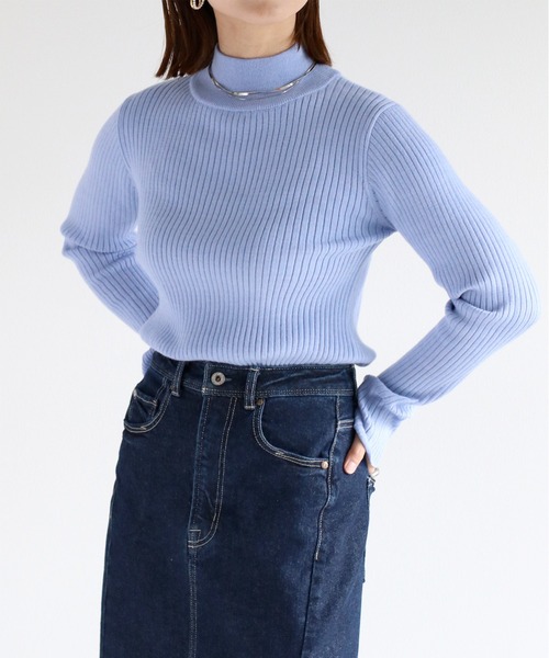 cepo（セポ）の「ボトルネックワイドリブプルオーバーニット（ニット/セーター・レディース・ブラック/グレー/レッド/オフホワイト/サックスブルー/ピンク/オレンジ/グリーン/ミント/ホワイト系その他/ブルー系その他/イエロー/グリーン系その他/レッド系その他/ブラウン/ブラウン系その他・M）」の10枚目の写真