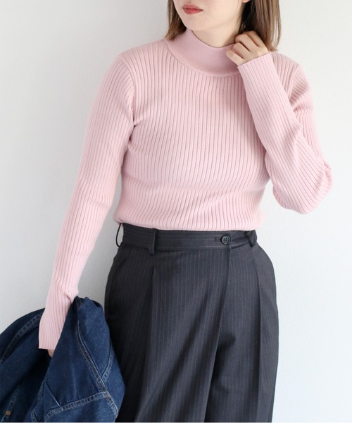 cepo（セポ）の「ボトルネックワイドリブプルオーバーニット（ニット/セーター・レディース・ブラック/グレー/レッド/オフホワイト/サックスブルー/ピンク/オレンジ/グリーン/ミント/ホワイト系その他/ブルー系その他/イエロー/グリーン系その他/レッド系その他/ブラウン/ブラウン系その他・M）」の13枚目の写真