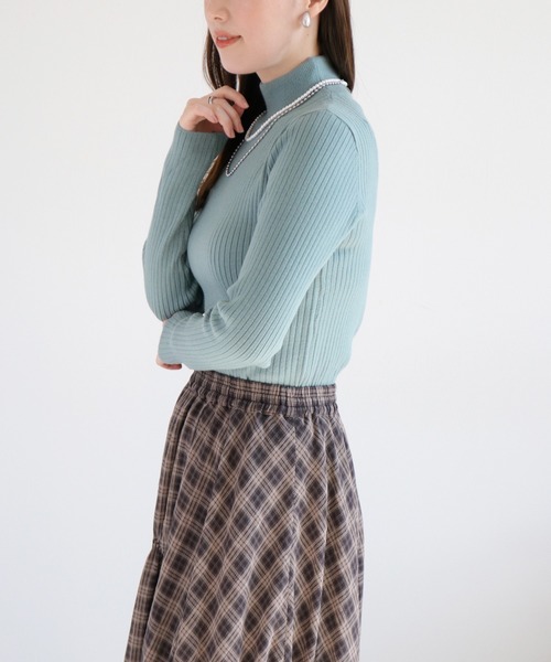 セール】ボトルネックワイドリブプルオーバーニット（ニット/セーター