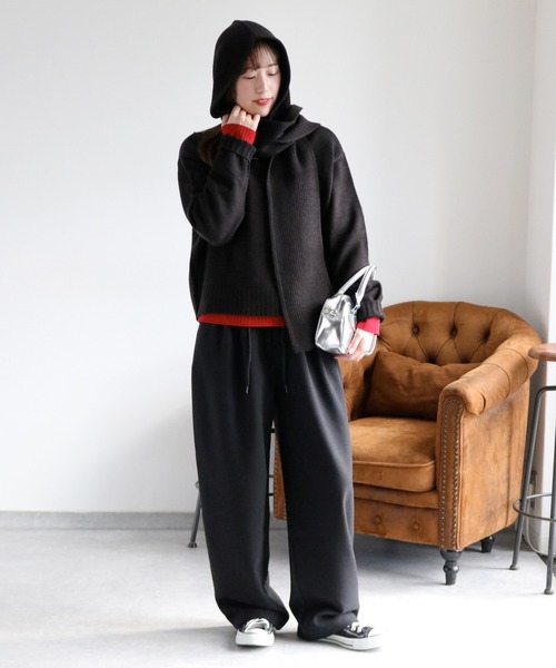 cepo（セポ）の「ボトルネックワイドリブプルオーバーニット（ニット/セーター・レディース・ブラック/グレー/レッド/オフホワイト/サックスブルー/ピンク/オレンジ/グリーン/ミント/ホワイト系その他/ブルー系その他/イエロー/グリーン系その他/レッド系その他/ブラウン/ブラウン系その他・M）」の19枚目の写真