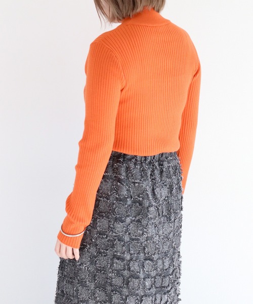 cepo（セポ）の「ボトルネックワイドリブプルオーバーニット（ニット/セーター・レディース・ブラック/グレー/レッド/オフホワイト/サックスブルー/ピンク/オレンジ/グリーン/ミント/ホワイト系その他/ブルー系その他/イエロー/グリーン系その他/レッド系その他/ブラウン/ブラウン系その他・M）」の22枚目の写真