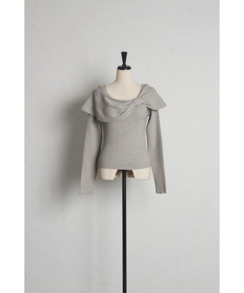 &. NOSTALGIA（アンドドットノスタルジア）の「【ZOZO限定】ショルダーリボンニット（ニット/セーター・レディース・ライトグレー/ベージュ・M）」の17枚目の写真