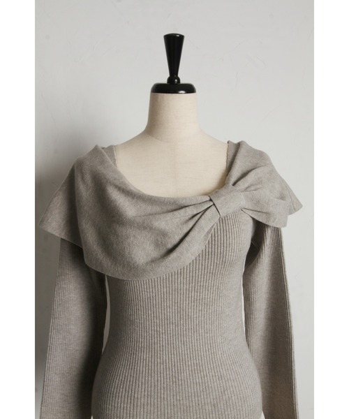 &. NOSTALGIA（アンドドットノスタルジア）の「【ZOZO限定】ショルダーリボンニット（ニット/セーター・レディース・ライトグレー/ベージュ・M）」の21枚目の写真