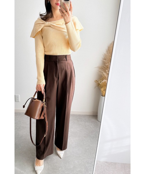 &. NOSTALGIA（アンドドットノスタルジア）の「【ZOZO限定】ショルダーリボンニット（ニット/セーター・レディース・ライトグレー/ベージュ・M）」の13枚目の写真