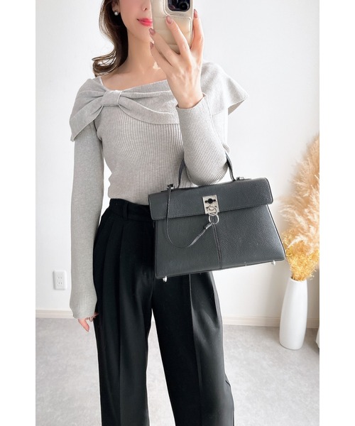 &. NOSTALGIA（アンドドットノスタルジア）の「【ZOZO限定】ショルダーリボンニット（ニット/セーター・レディース・ライトグレー/ベージュ・M）」の14枚目の写真