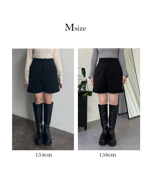 prose verse（プロズヴェール）の「キルティングベロアショートパンツ（その他パンツ・レディース・ブラック・LARGE/MEDIUM）」の2枚目の写真