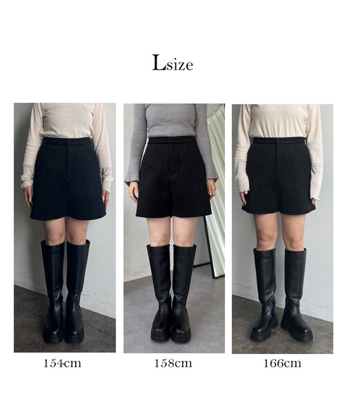 prose verse（プロズヴェール）の「キルティングベロアショートパンツ（その他パンツ・レディース・ブラック・LARGE/MEDIUM）」の3枚目の写真