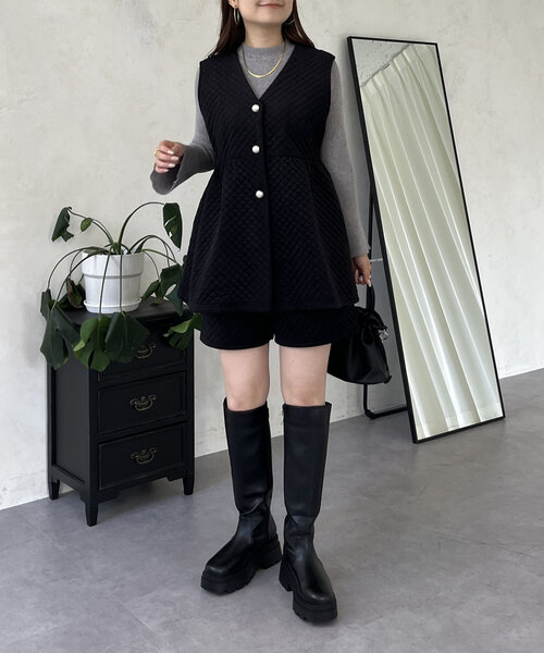 prose verse（プロズヴェール）の「キルティングベロアショートパンツ（その他パンツ・レディース・ブラック・LARGE/MEDIUM）」の14枚目の写真