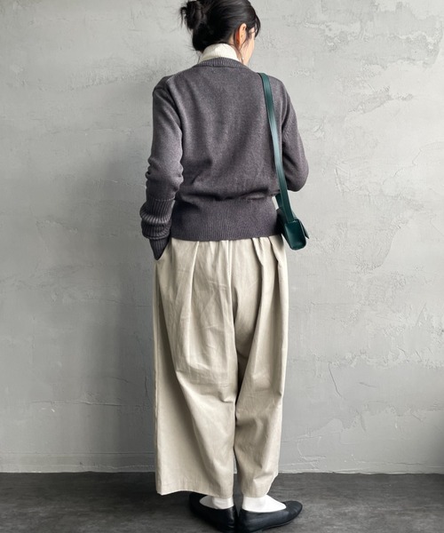 mizuiroind（ミズイロインド）の「[mizuiro ind/ミズイロインド] コーデュロイワイドパンツ（その他パンツ・レディース・ライトベージュ/ブラック・F）」の21枚目の写真