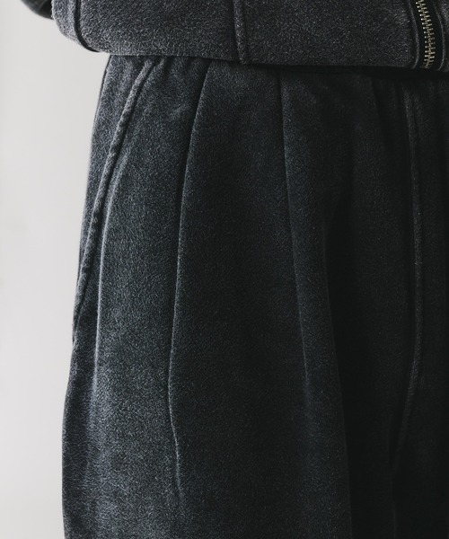 Adoon plain(アドーンプレーン)の「【セットアップ対応】TWO TUCK SWITCHING SWEAT PANTS / 2タック切り替えワイドパンツ(スウェットパンツ・メンズ・杢グレー/ブラック・MEDIUM/LARGE)」の10枚目の写真